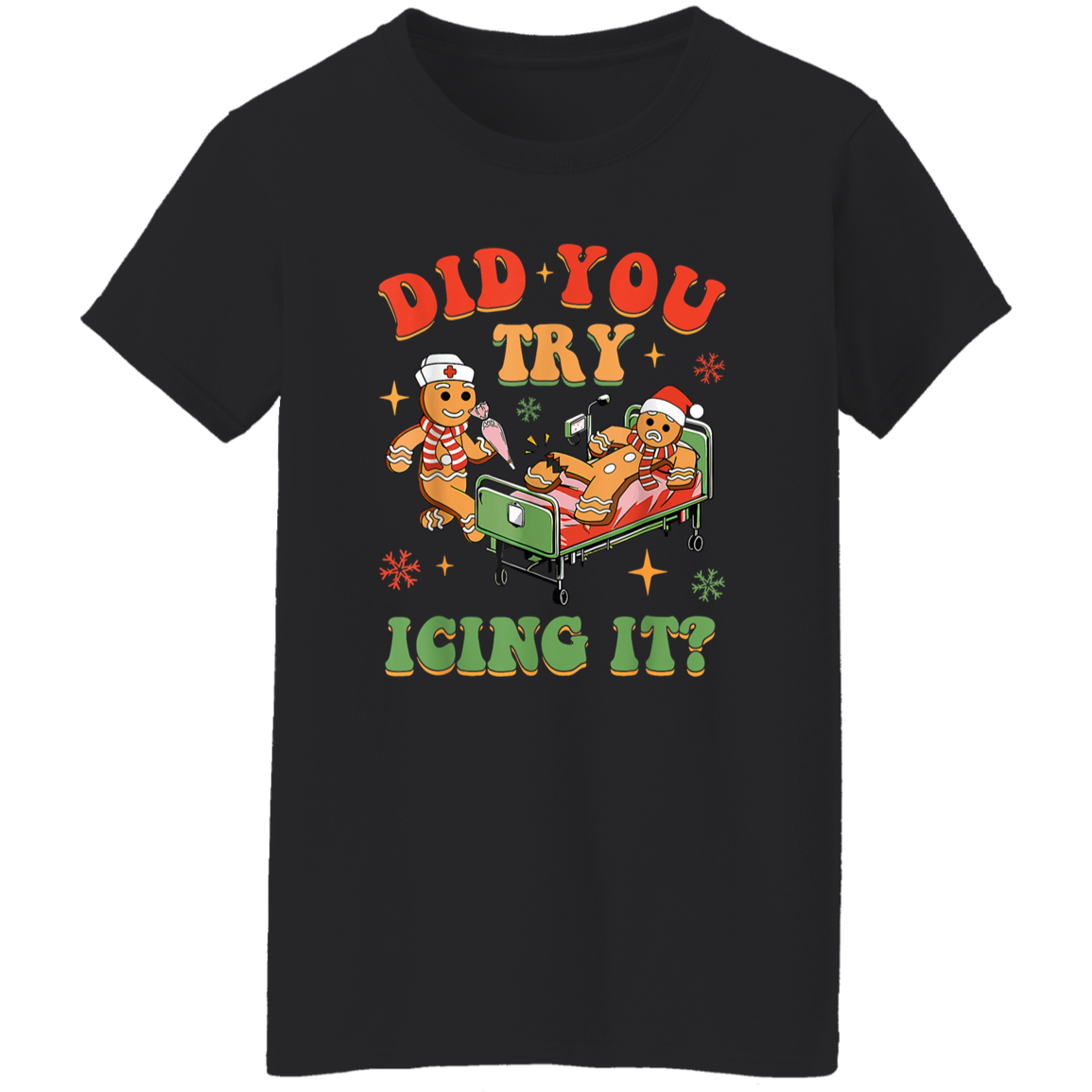Did You Try Icing It Shirt, Gingerbread Nurse Shirt, Gingerbread Christmas Shirt, Funny Christmas Shirt, Christmas Party, Christmas Scoop neck shirt