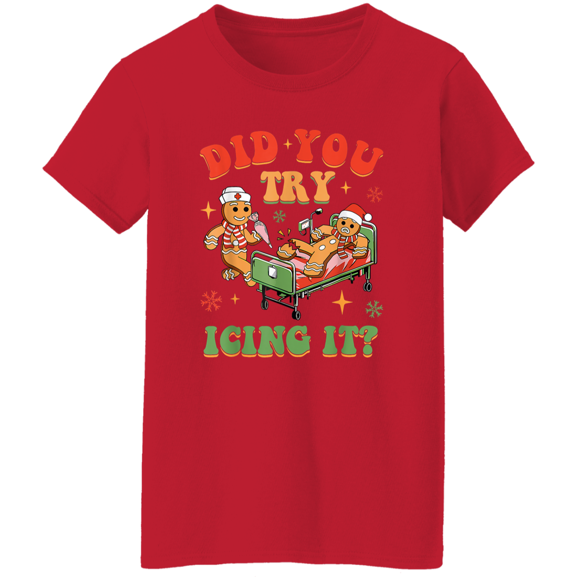 Did You Try Icing It Shirt, Gingerbread Nurse Shirt, Gingerbread Christmas Shirt, Funny Christmas Shirt, Christmas Party, Christmas Scoop neck shirt