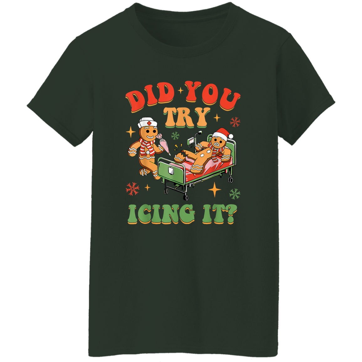 Did You Try Icing It Shirt, Gingerbread Nurse Shirt, Gingerbread Christmas Shirt, Funny Christmas Shirt, Christmas Party, Christmas Scoop neck shirt