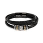 "To My Son - Love you Forever" Black Leather Bracelet