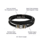 "To My Son - Love you Forever" Black Leather Bracelet